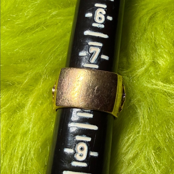 Sterling Silver 925 NH Blue Topaz Citrine Wide Band Ring - Picture 3 of 11